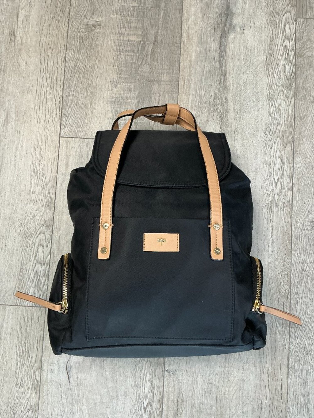 Black Nylon Backpack Purse Lightweight Travel Daypack Organizer Bag